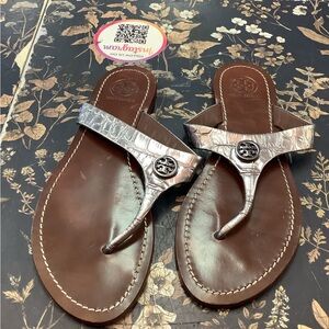 Tory Burch Sandals in Brown and Silver